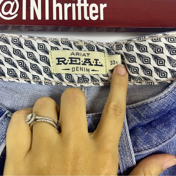 Ariat REAL Flare Leg Bootcut Western Cowgirl Denim Jeans Women's Size 33 Short - Picture 6 of 16
